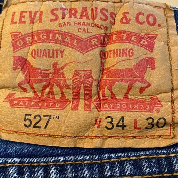 Levi’s 527 Distressed Paint Destroyed Jeans Slim Fit Boot Cut Denim Size W34xL30 - Picture 11 of 11